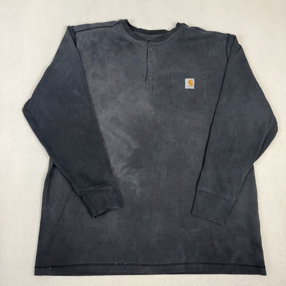 Carhartt 104429 Mens 2XL Tall Gray Relaxed Fit Heavyweight Thermal‎ Henley Shirt